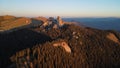 Amazing Sunset With Rock Formation on Top of Mountain